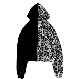 Conjunto de Chándal de Terciopelo con Diseño de Leopardo Personalizado para Hombre, Sudadera con Capucha y Cremallera con Estampado Animal, Pantalones Jogger, Ropa Urbana Casual Cálida de Forro Polar, Sudaderas OEM - Product Image 4