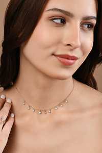Collar con colgante de diamantes de varias formas, engaste de bisel, diamantes redondos cultivados en laboratorio, para uso diario, moderno, 17 pulgadas, joyería de oro macizo de 14k y 18k - Product Image 6