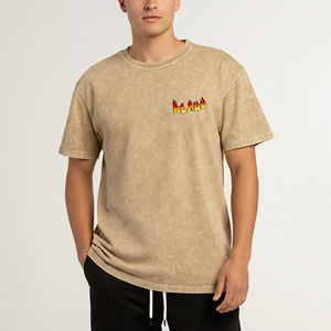 เสื้อยืดผู้ชายทรงหลวมผ้าฝ้ายแท้ 100% คุณภาพสูงรุ่นล่าสุด รับผลิตแบบ OEM/ODM สกรีนโลโก้ด้วยผ้าไหม ระบายอากาศได้ดี เป็นมิตรต่อสิ่งแวดล้อม - Product Image 5