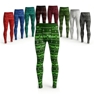 Leggings de compression personnalisés en gros, style OEM ODM, collants thermiques de sport, pantalons de fitness imprimés sur mesure pour hommes - Product Image 1