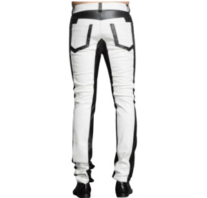 Pantalon Homme en Cuir Véritable Coupe Droite Taille Haute Coupe-Vent Léger Écologique Style Motard Tendance pour l'Extérieur - Product Image 5
