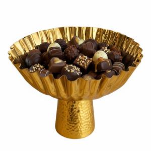 Bol à chocolat élégant en métal doré poli, bol décoratif moderne pour servir des bonbons et des desserts, pour la maison, les mariages, les hôtels. - Product Image 1