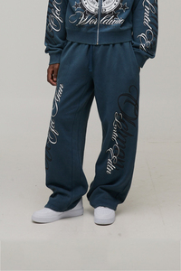Personalized <b>Mens</b> Tracksuit Set <b>Polyester</b> Cotton Casual Printed Hoodie <b>Jogger</b> Custom DTF Logo Matching Two Piece Outfit Wear - Product Image 5