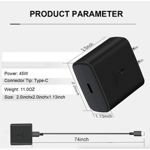 Caricabatterie da parete Super veloce USB-C 45W con cavo 6FT compatibile per Samsung per Galaxy S20 S21 S22 S23 - Product Image 4