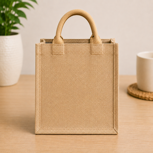 Sac fourre-tout mini en jute naturel personnalisé AMANI, imprimé, écologique, léger, réutilisable, pour le shopping et l'emballage cadeau, vente en gros - Product Image 6