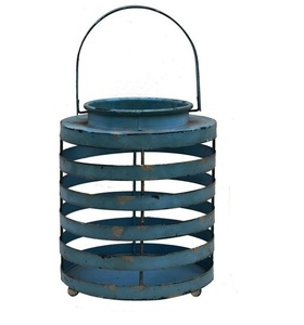 Wholesale Selling Portable Cylinder Shape Metal <b>Candle</b> <b>Lantern</b> With Blue Color Finish <b>Candle</b> <b>Lantern</b> for Christmas & Wedding - Product Image 4