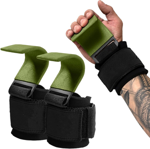 Wholesale Adjustable Anti <b>Slip</b> Gym Grips Wrist Support Weight Lifting Hooks Power Hooks for Fitness Training Cheap Price OEM - Product Image 6