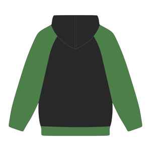 Sudadera con Capucha Negra de Manga Raglán Iota Phi Lambda Sorority con Mangas Verde Esmeralda y Letras Griegas, Prenda Casual para Mujer - Product Image 2