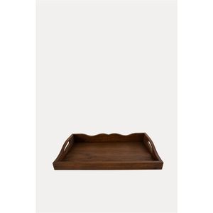 Handmade Rustic Wooden Serving <b>Tray</b> with Metal Handles | Decorative <b>Large</b> Coffee Table Ottoman <b>Tray</b> for Food Drinks & Home Decor - Product Image 3