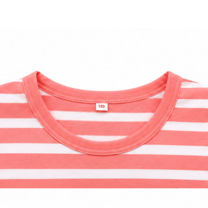 Trendy Short Sleeve O-Neck Knitted Girls T-<b>Shirt</b> Lightweight Cotton Blend Children Clothing Comfortable Daily Wear Custom Logo - Product Image 3