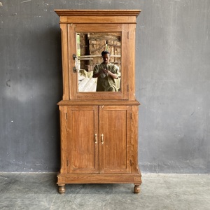 Best Collection Handmade Wooden <b>Mirror</b> Storage Cabinet Antique Himalayan Art - Product Image 2