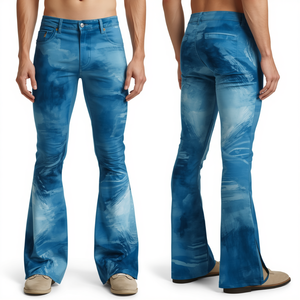 Pantalones Anchos de Primera Calidad para Hombre con Diseño de Movimiento Oceánico y Estilo de Vida Contemporáneo - Product Image 4