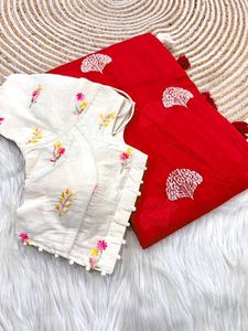 Sari indio de algodón y seda para boda, con ropa étnica, ropa tradicional india, diseño elegante para novias, fiestas en la playa. - Product Image 3