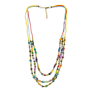 Collar Bohemio Hecho a Mano con Cuentas Ecológicas, Collar de Perlas de Imitación con Cadena Chapada en Oro para Mujer, Joyería de Fiesta, Pieza Destacada - Product Image 3