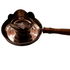 Quemador de incienso metálico con mango de madera |   Quemador de incienso Bakhoor resistente al calor para meditación y pooja en el hogar - Product Image 3