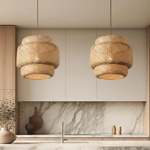 Panier en bambou tressé à la main, Décoration murale, Plateau de service, Suspension en bambou tressé à la main, Décoration bohème et côtière, Rattan naturel - Product Image 1