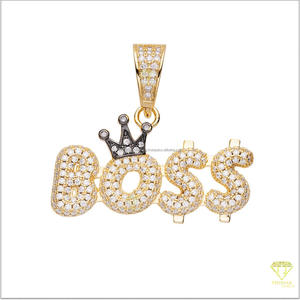 Custom " BOSS " Letter Pendant Moissanite Diamond Hip Hop <b>Chain</b> <b>Iced</b> <b>Out</b> Necklace Gold Jewelry - Product Image 6