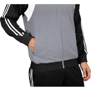 Conjunto Deportivo de Hombre al por Mayor de Alta Calidad con Rayas Laterales, Chaqueta con Cremallera de Forro Polar Tricot y Pantalones Jogger con Bloques de Color - Product Image 4