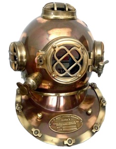 Casco DE BUCEO hecho a mano US Navy Mark V Gold, casco de buceo de aluminio/hierro, casco de buceo Vintage hecho a mano para buzos marinos para adultos - Product Image 1