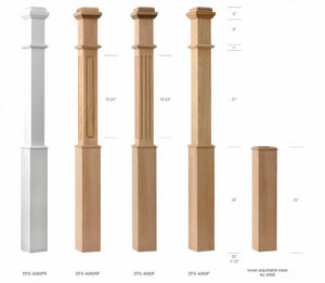 Pièces d'escalier en chêne rouge massif, capuchons plats pyramidaux interchangeables, bois EFS, manchon réglable 55, style simple, escalier - Product Image 3