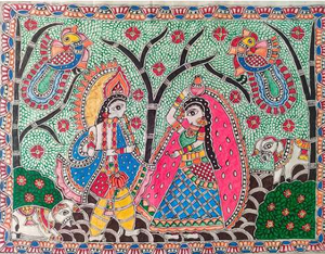 Arte Popular Tradicional Madhubani, Arte Mural Metálico Hecho a Mano en 3D, Decoración para el Hogar de Jharkand - Product Image 3