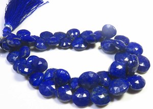 Perles de pierres précieuses naturelles en Lapis Lazuli, percées sur le côté, 9-11 mm, forme cœur bleue, facettées, qualité supérieure, 125 carats, brin de 8 pouces, pour bricolage - Product Image 3