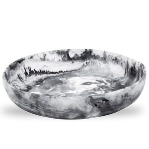 Carved wabi sabi resin bowl <b>Brown</b> tone food serving dish Wabi sabi design resin bowl Resin carved serving bowl - Product Image 2