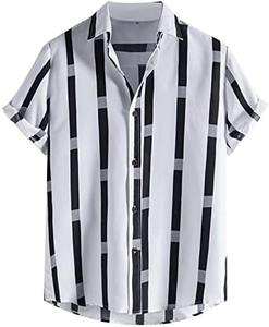 เสื้อเชิ้ตชายลายฮาวด์ทูธสไตล์ฮาวายสำหรับฤดูร้อน แขนสั้น ระบายอากาศได้ดี เหมาะสำหรับใส่ไปเที่ยวชายหาดหรือใส่ในโอกาสต่างๆ - Product Image 3