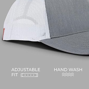 Casquette de camionneur unisexe en maille grise et blanche, 6 panneaux, réglable, décontractée, pour toutes les saisons - Product Image 3