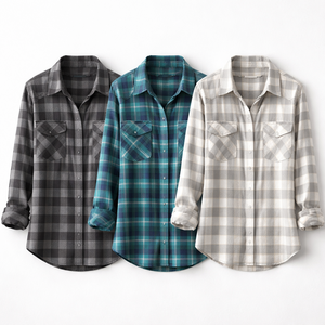 Wholesale Custom <b>Plaid</b> Flannel <b>Shirts</b> for Women - OEM Options by Leading Manufacturer - Product Image 5