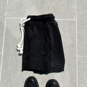 Pantalones Cortos de Forro Polar con Llama de Diamantes de Imitación para Hombre, Estilo Urbano Personalizado, de Algodón con Cordón, Casuales, OEM ODM - Product Image 6