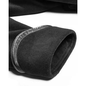 Abrigo gótico Dark Knight, largo, estilo oficial, de lana de alta calidad y cuero sintético negro para hombre. - Product Image 5