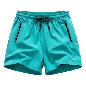 Pantalones Cortos Deportivos de Poliéster para Hombre, Pantalones Cortos de Verano con Cintura Elástica, Holgados, Sólidos, hasta la Rodilla - Product Image 3