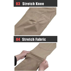 <b>Men's</b> Quick Dry Hiking Pants Khaki Color Zip Fly Water Resistant Regular Fit Outdoor Pants with Pockets All Seasons Wear - Product Image 4