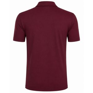 Polo de golf à manches courtes pour homme, couleur bordeaux, haut de sport uni, vêtements de sport confortables pour la pratique sur le terrain de golf, les loisirs - Product Image 2