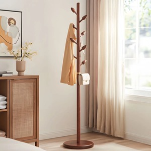 Perchero de pie con ganchos para almacenamiento en la entrada, diseño minimalista, metal negro, forma de U, de un solo nivel - Product Image 6