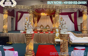 Mandap de cristal en espiral contemporáneo para boda, decoración de cristal hindú para boda, Mandap iluminado, decoración elegante para boda, Mandap de cristal - Product Image 2