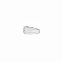 Bague pour homme en argent sterling 925 avec grappe de zircone cubique taille princesse, sertissage clos et pavé, design géométrique, style classique, pour fiançailles
