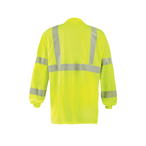 เสื้อยืดแขนยาวสะท้อนแสงแบบกำหนดเองสำหรับงานก่อสร้าง เสื้อยืดแบบ Hi-Vis สีเขียวและสีส้ม - Product Image 3