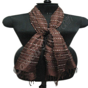 Bufanda de viscosa con logotipo personalizado, MOQ bajo, diseño de punto, bufanda de cachemira para mujer, color marrón de verano - Product Image 3