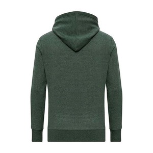 Sweat-shirt à capuche zippé vert foncé pour homme, coupe classique, couleur unie, en molleton de coton, coupe-vent, écologique, décontracté, pour l'hiver - Product Image 5