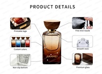 Fabricants de flacons de parfum vides carrés de 50 ml, flacon de parfum vaporisateur de 100 ml 2026, flacon de parfum de 30 ml à fond épais avec couvercle en bois