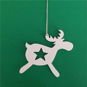 Adornos de Madera Personalizados para Manualidades Navideñas, Adornos de Madera Natural con Forma de Reno y Estrella, Decoración Colgante de MDF - Product Image 1