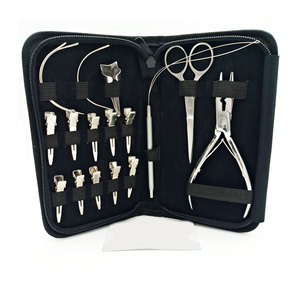 Kit d'extensions capillaires professionnelles de haute qualité et durables de type C, avec micro-anneaux en acier inoxydable, applicateur, pinces et outils de sectionnement - Product Image 6