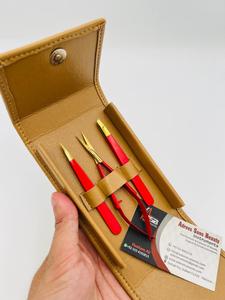 Pinzas para Cejas de Acero Inoxidable Rojo con Logotipo Personalizado, Puntas Afiladas Inclinadas, Pinzas para Cejas con Tijeras Finas con Resorte - Product Image 5