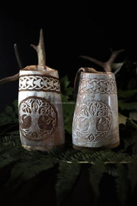 Taza de cuerno para beber de jarra vikinga Taza de cuerno de búfalo natural Cuerno de comedor vikingo DE LA India - Product Image 2