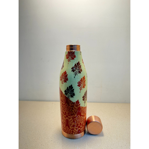 Luxury Designer Pure Copper Water Bottle with Designer Floral Print Leak-Proof Ayurvedic Vessel for Immunity Boost Eco-Friendly - Product Image 6
