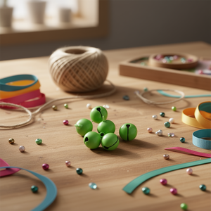 ILAN Cascabel Campanelle Verdi 14mm 6 Pezzi per Artigianato e Decorazione - Product Image 3