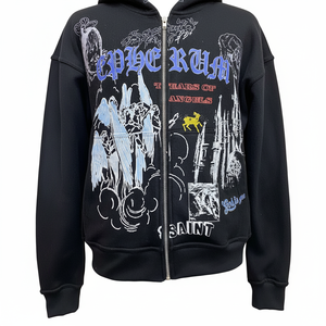 Sudadera con capucha para hombre, transpirable, de alta calidad, con cremallera, personalizada con serigrafía, 450 gsm, 100% algodón polar, adecuada para invierno. - Product Image 2