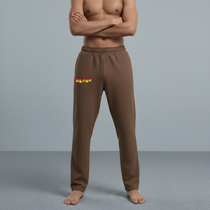 2026 New Men's <b>Brown</b> Cotton Sweatpants Elastic Waist Heat Transfer Printed Logo Right Leg Casual <b>Jogger</b> Pants Autumn Wear - Product Image 4